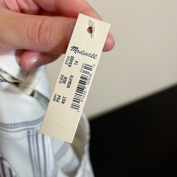 ✨Host Pick ✨ NWT Madewell Tie-Sleeve Dress in Indigo Stripe - Picture 5 of 8